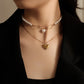 Young luxury accessories temperament niche pearl clavicle chain love love pendant double layer necklace necklace