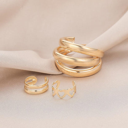 Love C-shaped hollow earrings simple no piercing ear bone clip set earrings niche design sense mixed batch