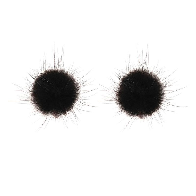 Fashion color fur ball earrings female autumn and winter personality mink plush ball earrings fresh and sweet earrings