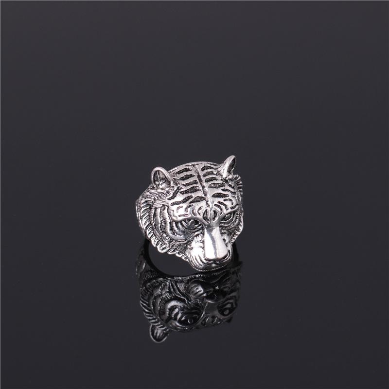 Personality Men's Domineering Retro Leopard Head Ring Fashion Animal Ring Jewelry