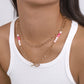 N1582 Niche Double O-chain Clavicle Necklace Imitation Pearl Metal Exaggerated Simple Hong Kong Necklace Women
