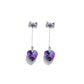 Fashion Ladies Long Color Crystal Diamond Heart Shape Pendant Stud Earrings Bow Knot Earrings Jewelry