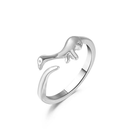 The same metal dinosaur ring fashion cute opening geometric animal ring trend jewelry