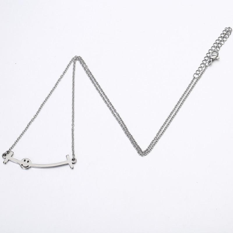 New Concept Titanium Steel Smile Necklace Female Retro Personality Fashion Trendy People Indifferent Simple Smiley Clavicle Chain