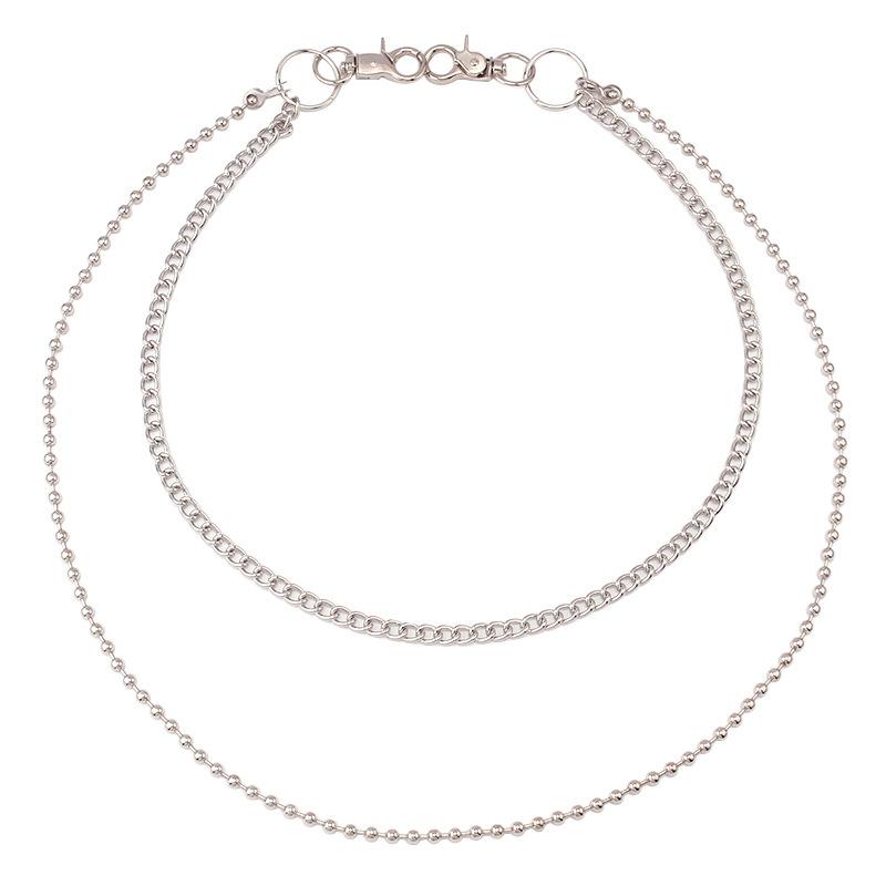 Punk retro men's jeans plus trousers chain domineering exaggerated night trend waist chain with chain accessories