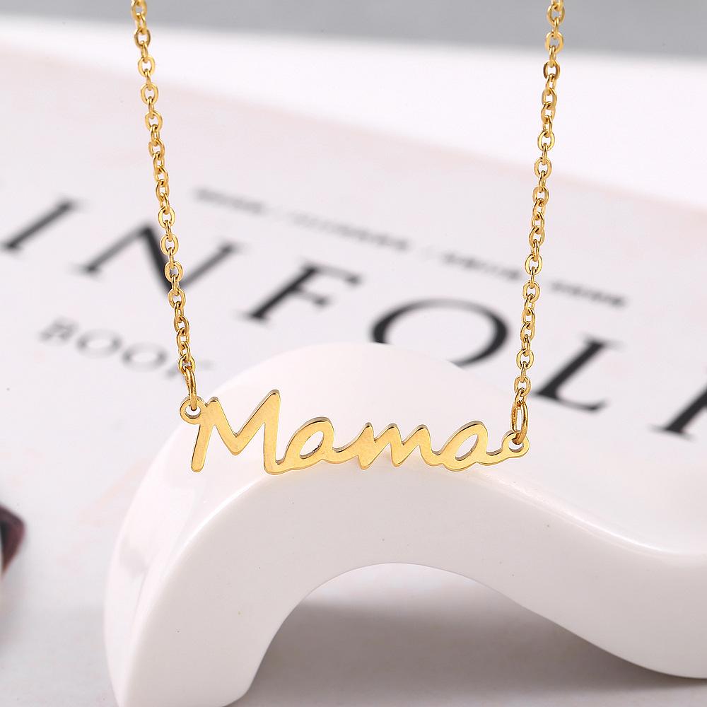 Mama Ring Furnace Vacuum Plating English Alphabet Titanium Steel Knuckle Women's Ring Fashion Accessories