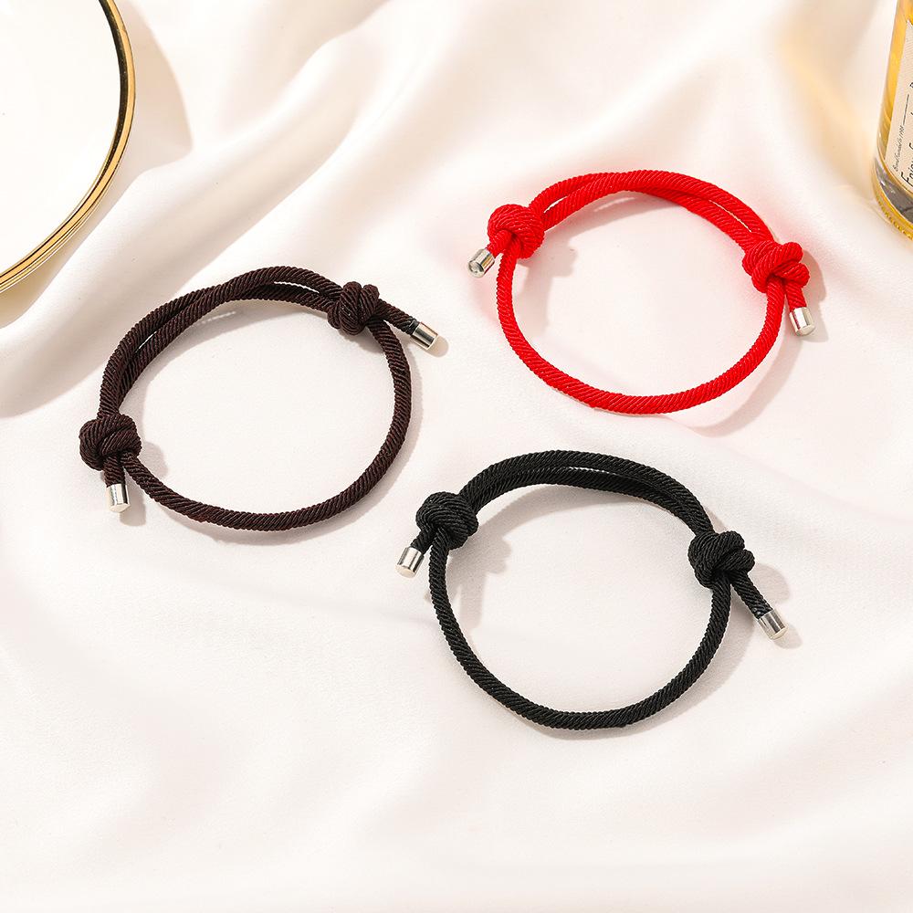 Jewelry Ethnic Red Rope Bracelet Braided Knotted Pull Bracelet Simple Couple Bracelet