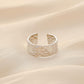 Chao Baita high-end sense cold stainless steel opening wide side hammer pattern adjustable ring