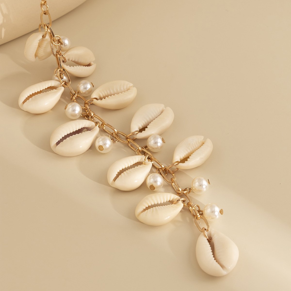 Jewelry French pastoral shell imitation pearl pendant necklace femininity long sexy necklace