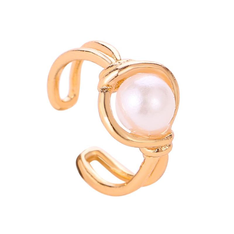 Fashion sweet earrings single simple pearl ear bone clip personality knotted no ear piercing women's ear clip ear buckle