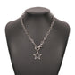 N8599 Simple Small Fresh Temperament Necklace Imitation Diamond Pentagram Retro Creative Clavicle Chain
