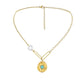 Fashion Simple Stainless Steel Gold Love Coin Pendant Titanium Steel Pearl Necklace Clavicle Chain Women