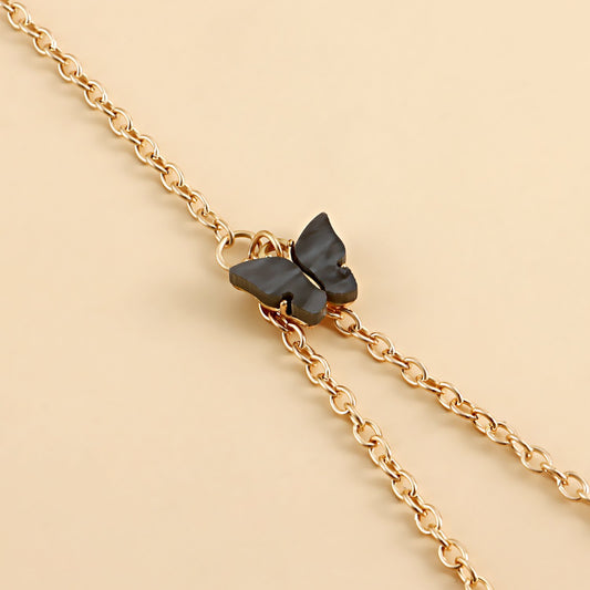 Jewelry Bohemian Black Butterfly Geometric Chain Thigh Accessories Female Elastic Rope Leg Chain