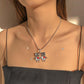N955 Personality Cartoon Robot Pendant Necklace Simple Necklace Fun Heart Diamond Necklace Women