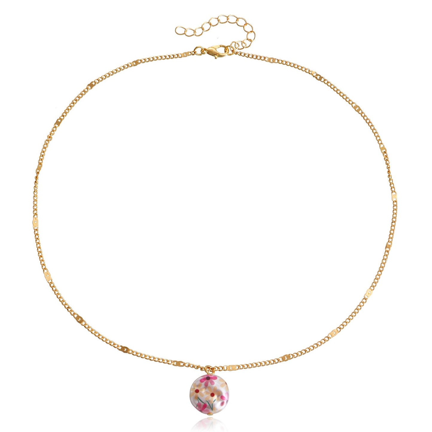 Jewelry light luxury flower mother-of-pearl pendant necklace female clavicle chain personality versatile niche design necklace