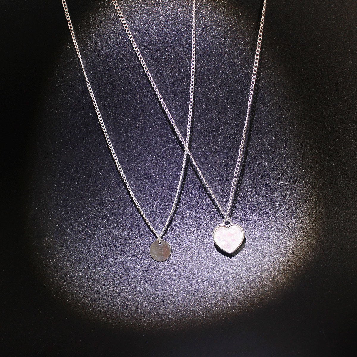 Women's Simple Fluorescent Color Love Hemp Pattern Necklace Two Sets Mixed Batch