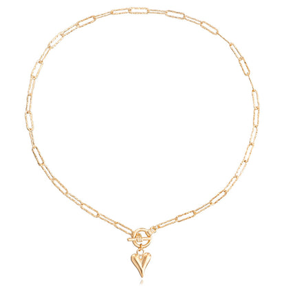 Jewelry simple single-layer back-shaped chain love pendant necklace female all-match necklace female niche design