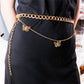 Fashion Metal Hollow Butterfly Thick Waist Chain Pants Chain Trend Men's and Women's Bungee Jeans Pants Chain INS Chain Accessories