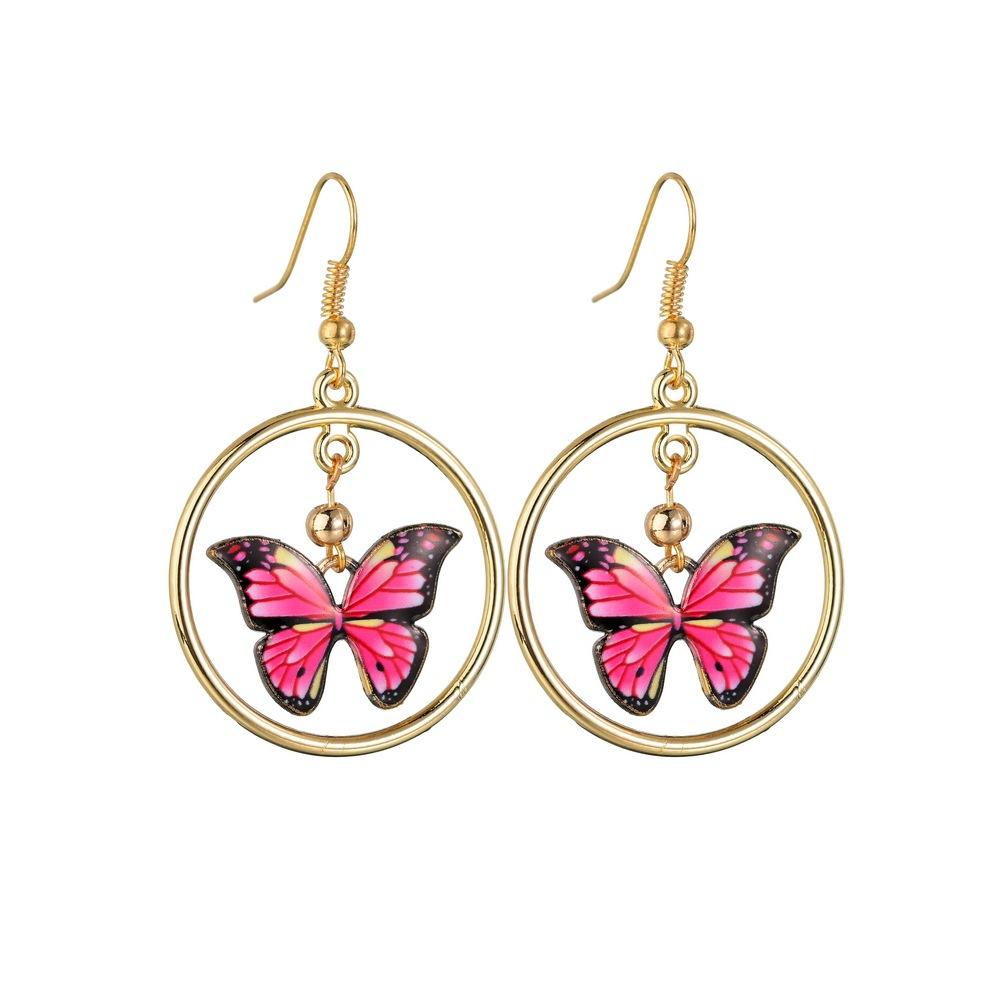 Personality Cute Gradient Painted Butterfly Earrings Fashion Ring Earrings Accessories