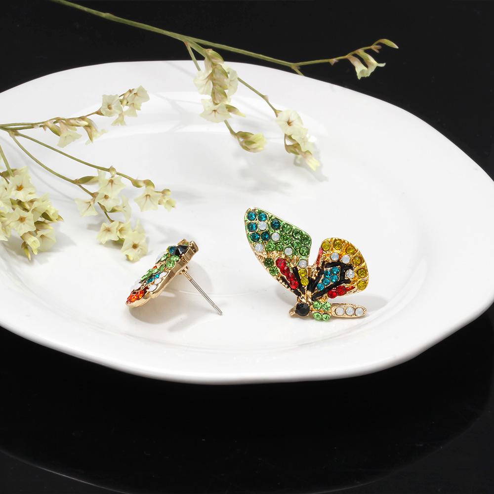 Ins fashion girl jewelry creative ear jewelry color butterfly diamond earring earrings earrings