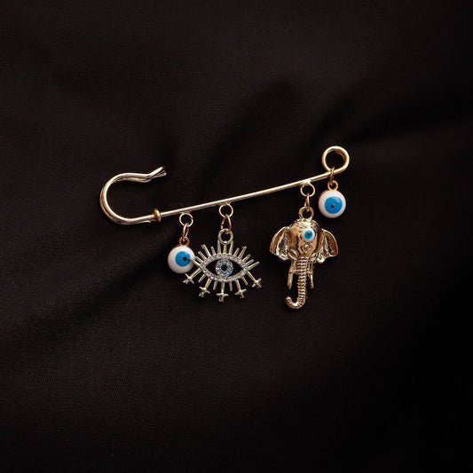 Jewelry ins geometric devil's eye pendant chest pendant pin female trend exaggerated pin accessories