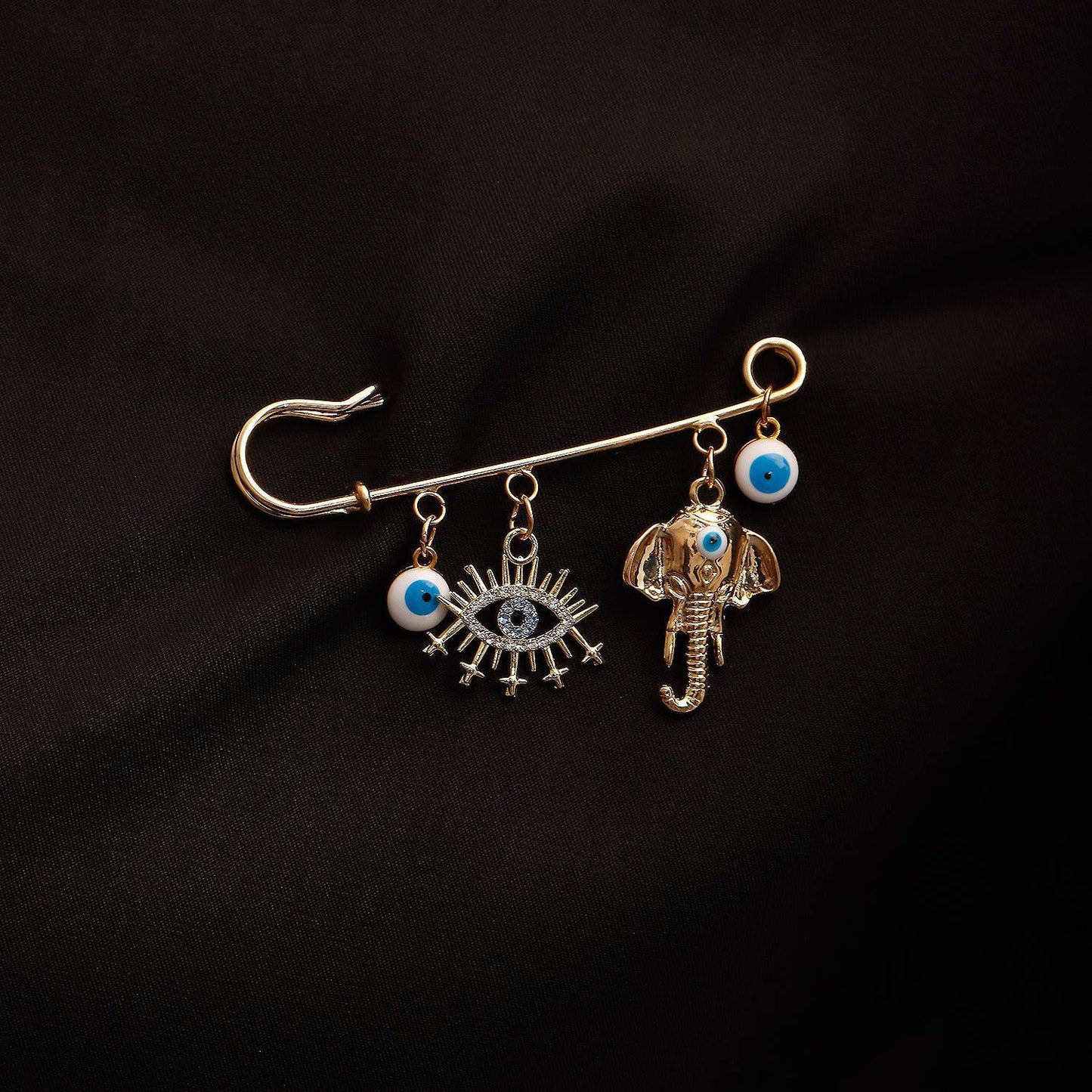 Jewelry ins geometric devil's eye pendant chest pendant pin female trend exaggerated pin accessories