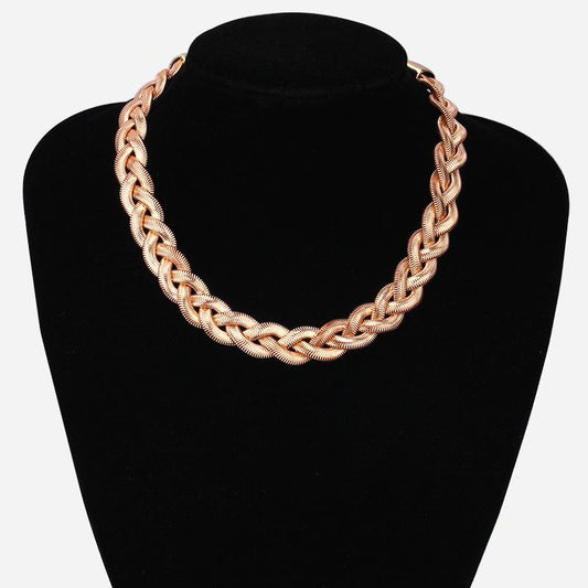Jewelry Frosty Woven Snake Bone Chain Simple Necklace Niche Trend Metal Simple Clavicle Necklace