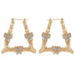 E983 Exaggerated Personality Earrings Retro Micro-inlaid Bamboo Butterfly Earrings Fashion Temperament Earrings Women
