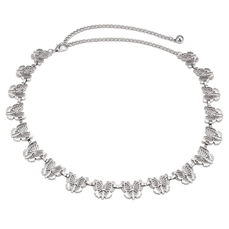 Fashion Metal Waist Chain Hollow Out Butterfly Waist Chain Ladies Personality Dress Decoration Body Chain