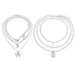 Hip-hop cross chain chain trendy street metal fashion design butterfly pendant clavicle chain multi-piece necklace