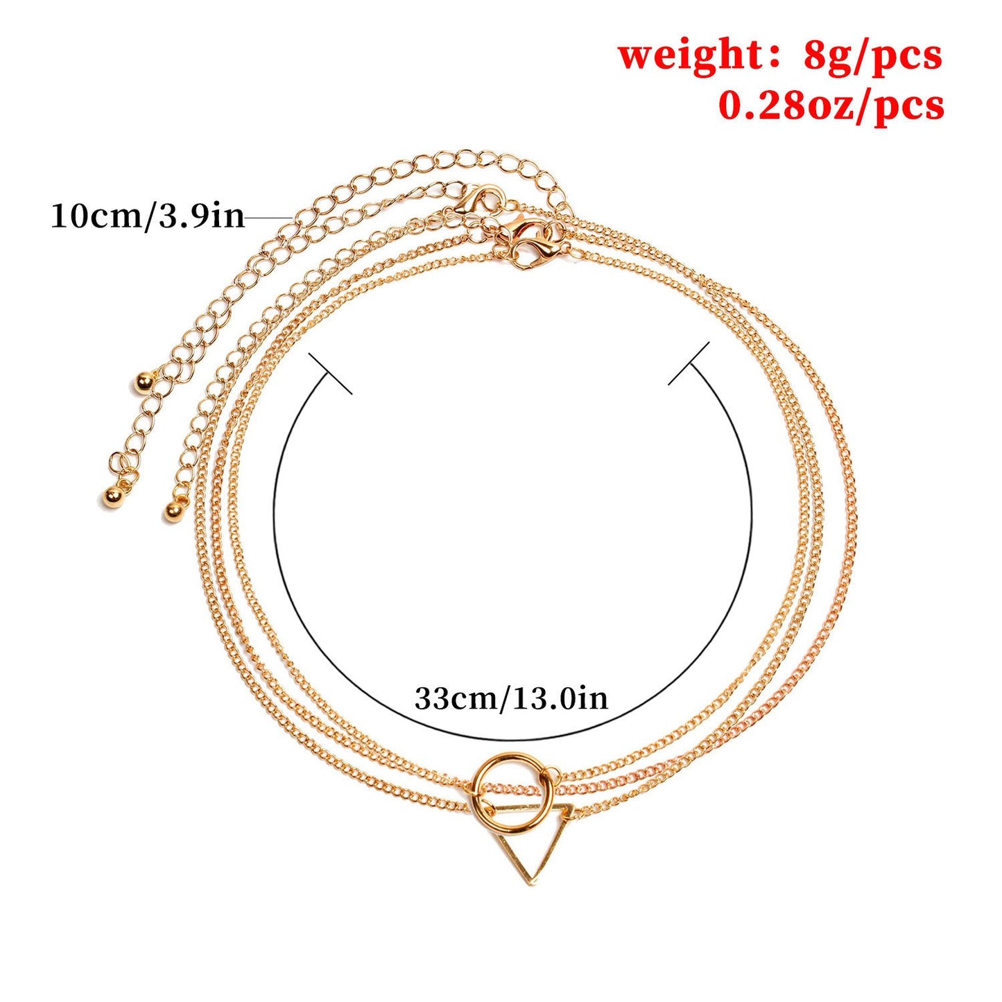 Shangxin Triangular Necklace Round Necklace Ornament Geometric Necklace Necklace Three Sets