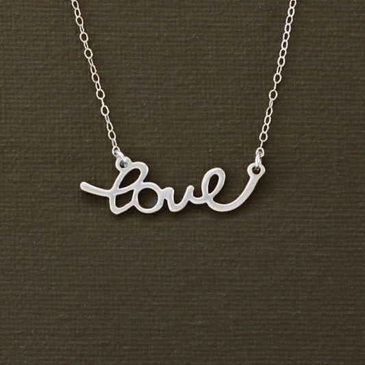 Fashion temperament versatile collarbone chain creative personality LOVE letter pendant necklace