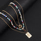 Jewelry Simple Metal Portrait Embossed Multilayer Necklace Retro Ethnic Imitation Crystal Beaded Necklace