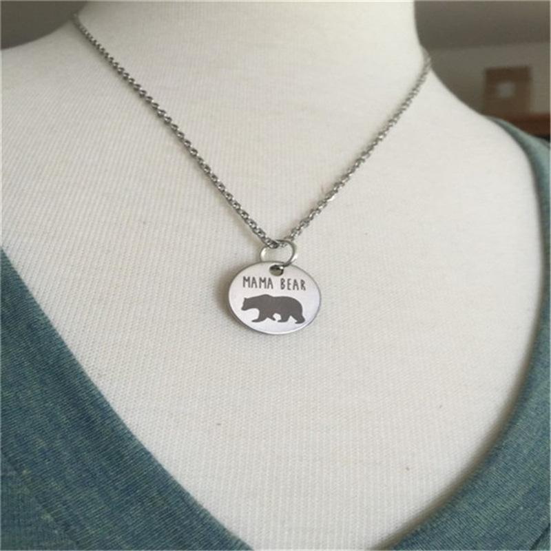 Popular pure handmade jewelry simple fashion alloy two-color bear necklace small animal exquisite clavicle chain