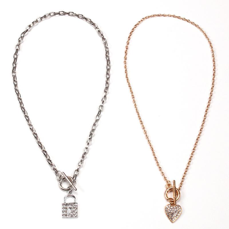 Exaggerated Jewelry Padlock Heart Creative Pendant Simple Fashion Necklace Personality Necklace Accessories