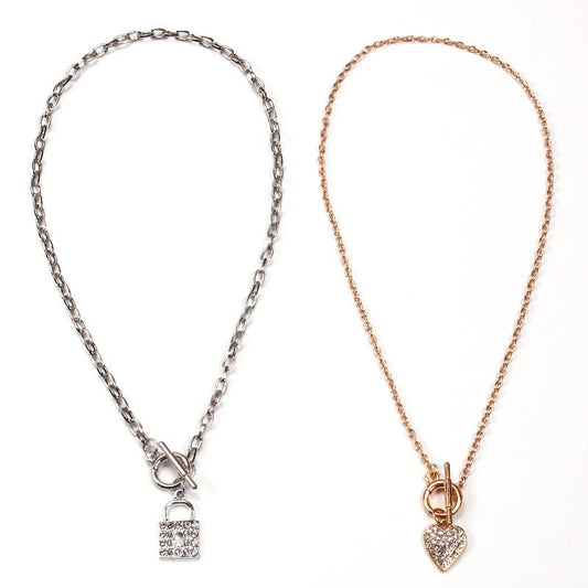 Exaggerated Jewelry Padlock Heart Creative Pendant Simple Fashion Necklace Personality Necklace Accessories