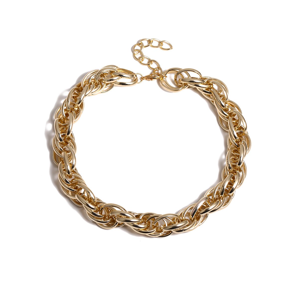 Jewelry Simple Retro Cold Temperament Necklace Personality Twist Thick Chain Geometric Necklace