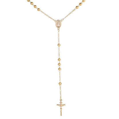 Fashion Jewelry Personality Beaded Stitching Cross Necklace Versatile Style Men's and Women's Jewelry