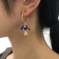 E8411 Creative, dreamy, cute, forest-style small mushroom dripping oil earrings colorful oil dripping mushroom earrings