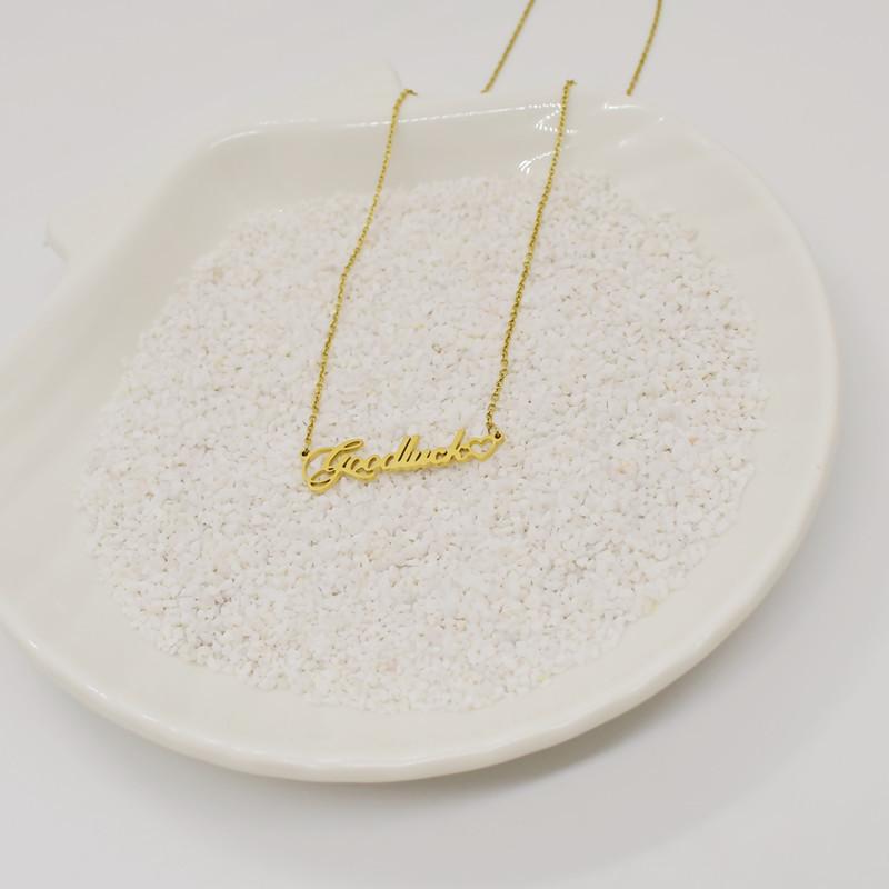 GoodLuck Necklace Vintage Alphabet Lucky Heart Clavicle Chain