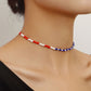 Jewelry simple fashion red blue white necklace female necklace personality all-match cold design sense necklace