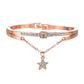Bracelet rose gold five-pointed star diamond metal women's bracelet literary student bracelet jewelry
