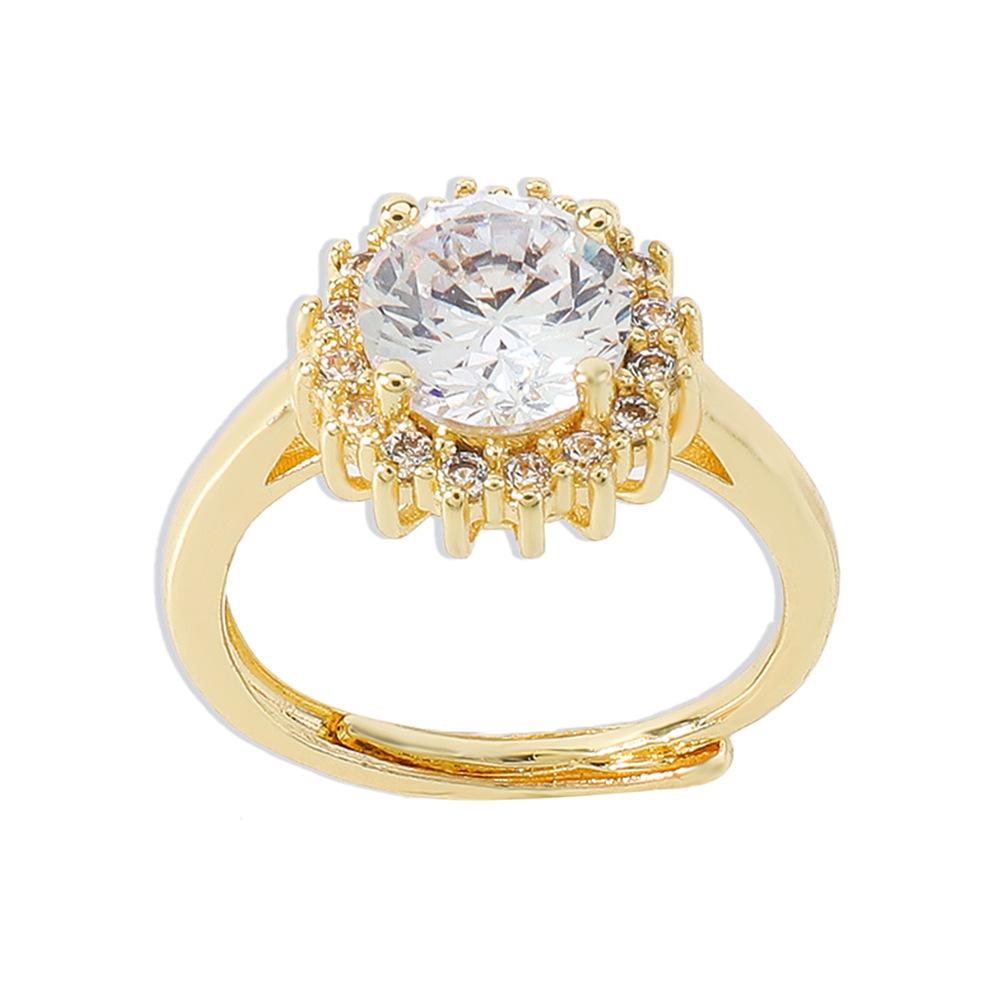 ZR133 Exaggerated Net Red Hand Decoration Copper Zircon Fashion Personality Ring Light Luxury Temperament Small Open Ring