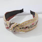 F3964 Simple Fabric Art Headband Small Fresh Knotted Sweet Hair Accessories Embroidered Leaves Flowers Fashion Headband