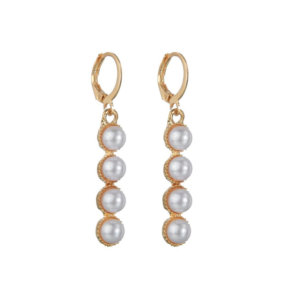 Popular Round Buckle Earrings Fashion Simple Peach Heart Shaped Pearl Earrings Accessories