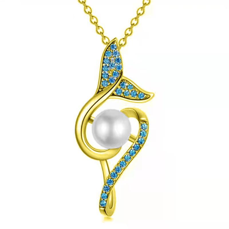 Explosive Mermaid Tail Pearl Pendant Necklace Female Niche Design Sense Jewelry Jewelry Gift