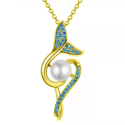 Explosive Mermaid Tail Pearl Pendant Necklace Female Niche Design Sense Jewelry Jewelry Gift