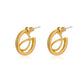 Retro fashion matte hollow C-shaped earrings female ins indifferent niche design geometric irregular earrings