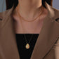Retro Ins Water Drop Imitation Opal Pendant Necklace Fashion Double Layer Necklace Accessories