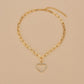 Fashion Simple Alloy Peach Heart Pendant Necklace Rhinestone Clavicle Chain Necklace Ladies Accessories